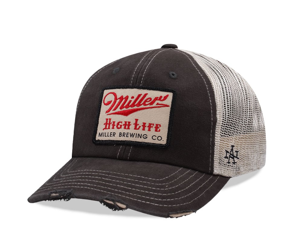 American Needle Miller High Life Black Orville Edition Trucker Snapback Cap
