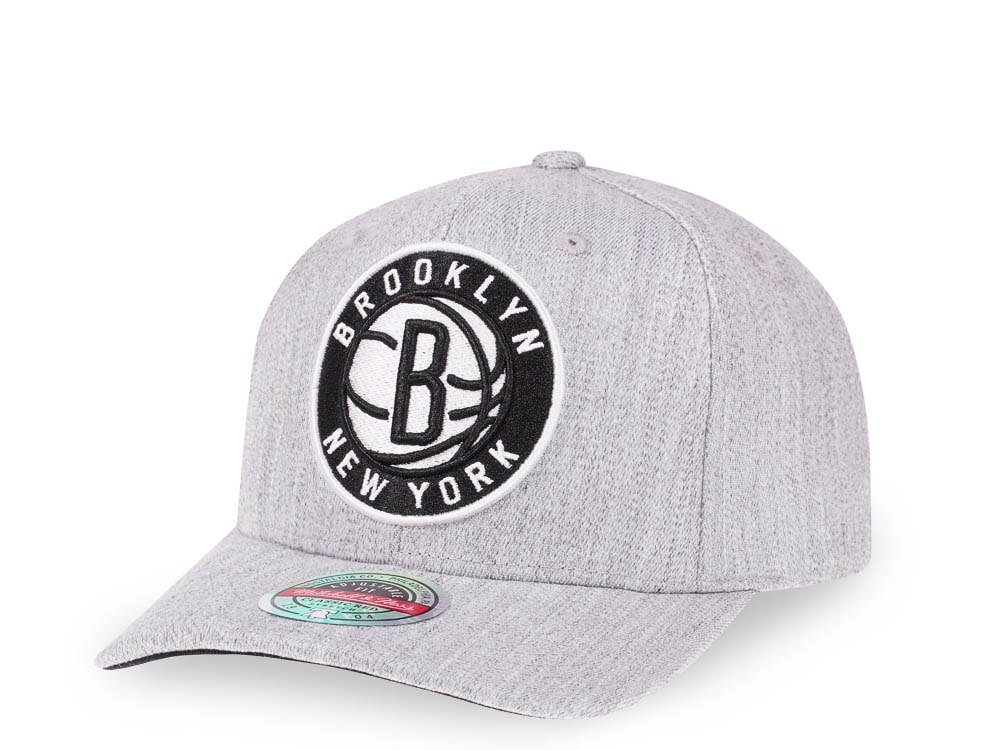 Mitchell & Ness Brooklyn Nets Heather Gray Red Line Flex Snapback Cap