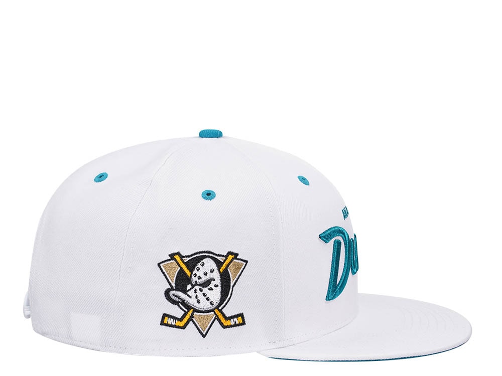 47Brand Anaheim Ducks White Crosstown Script Captain MVP Snapback Cap