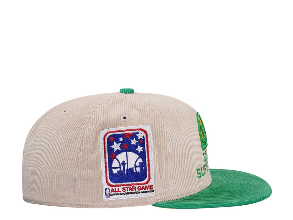 Mitchell & Ness Seattle Supersonics All Star 1994 Two Tone Hardwood Classic Cord Edition Dynasty Fitted Cap
