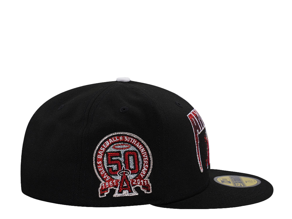 New Era Anaheim Angels 50th Anniversary Black Prime Edition 59Fifty Fitted Cap