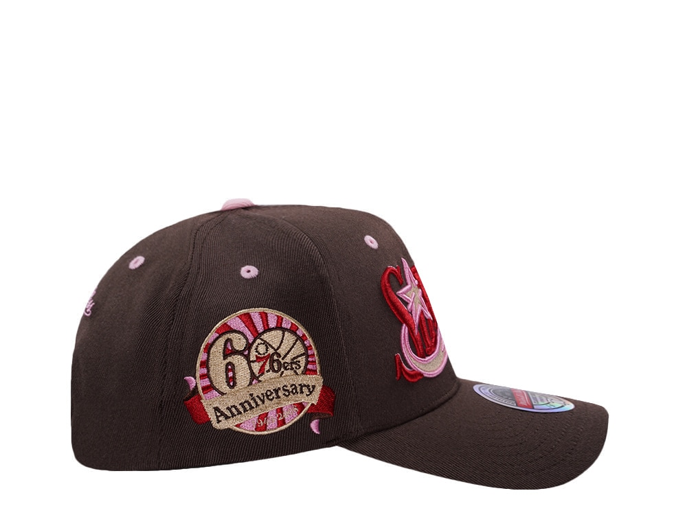 Mitchell & Ness Philadelphia 76ers 60th Anniversary Hardwood Classic Brown Sugar Edition Snapback Cap