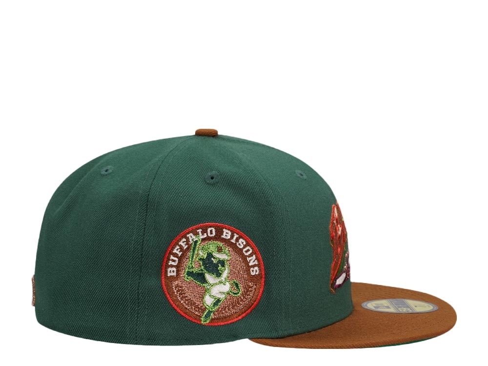 New Era Buffalo Bisons Green Copper Metallic Elite Two Tone Edition 59Fifty Fitted Cap