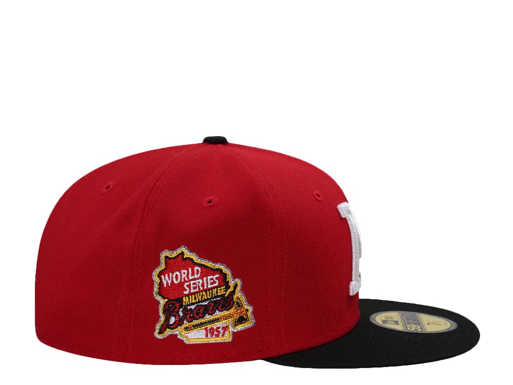 New Era Milwaukee Braves World Series 1957 Red Two Tone Edition 59Fifty Fitted Cap