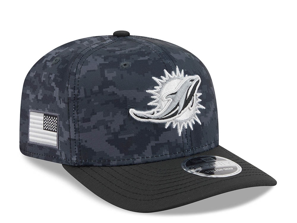 New Era Miami Dolphins NFL Salute to Service 2026 Digi Camo Black 9Seventy Stretch Snapback Cap