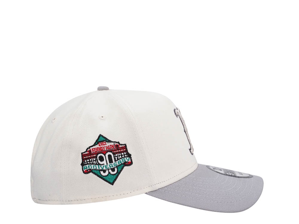 New Era Boston Red Sox 90th Anniversary Chrome Metallic Two Tone Edition 9Forty A Frame Snapback Cap