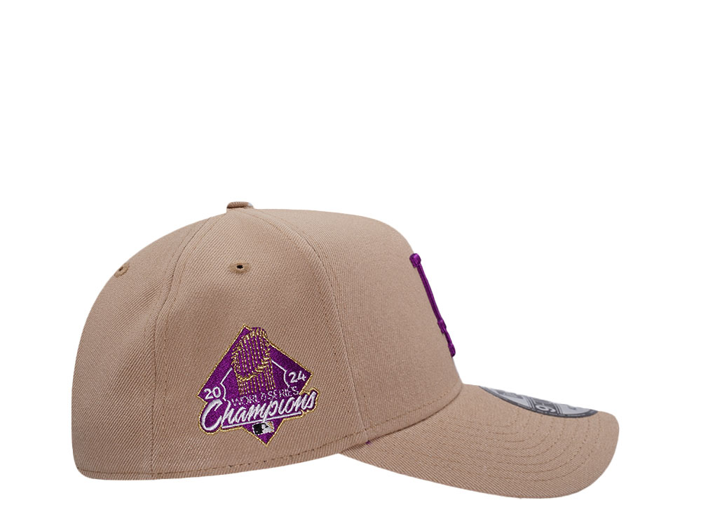 New Era Los Angeles Dodgers World Series 2024 Camel Grape Prime Edition 9Forty A Frame Snapback Cap