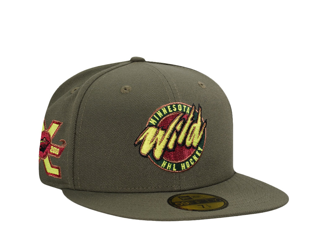 New Era Minnesota Wild 10th Anniversary Olive Prime Edition 59Fifty Fitted Cap