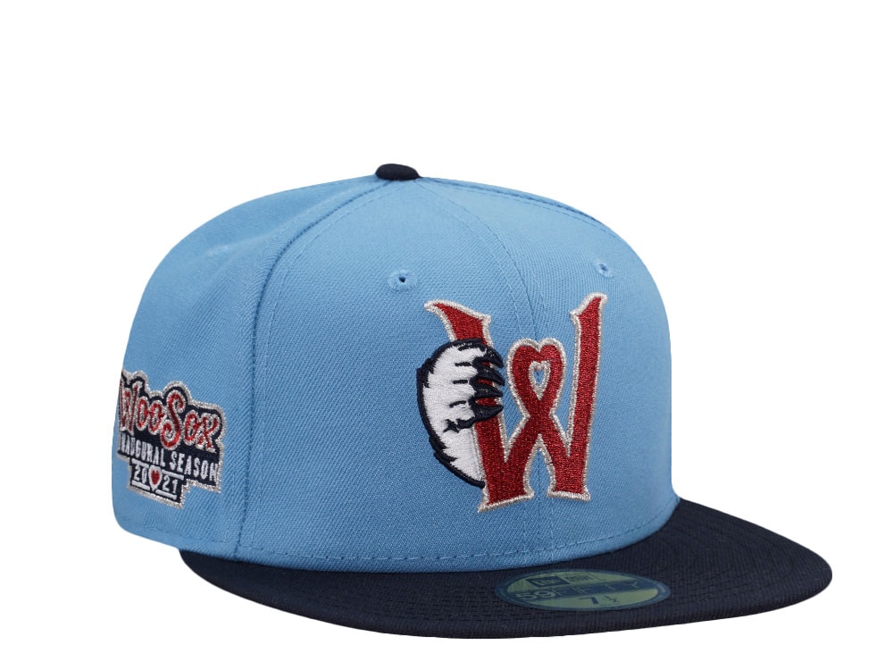 New Era Erie Worcester Red Sox Inaugural Season 2021 Sky Two Tone Edition 59Fifty Fitted Cap