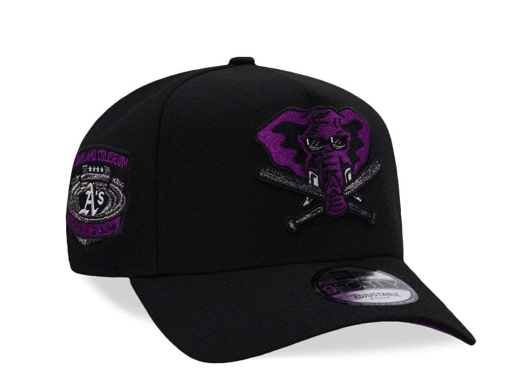 New Era Oakland Athletics Coliseum Black Magenta Edition 9Forty A Frame Snapback Cap