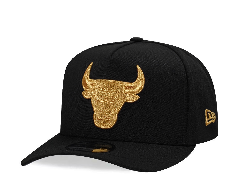New Era Chicago Bulls Black and Gold 9Fifty A Frame Snapback Cap