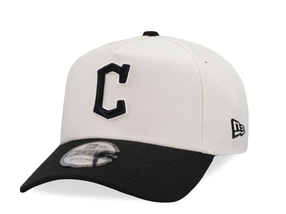 New Era Cleveland Guardians Chrome Black Two Tone Edition 9Forty A Frame Snapback Cap