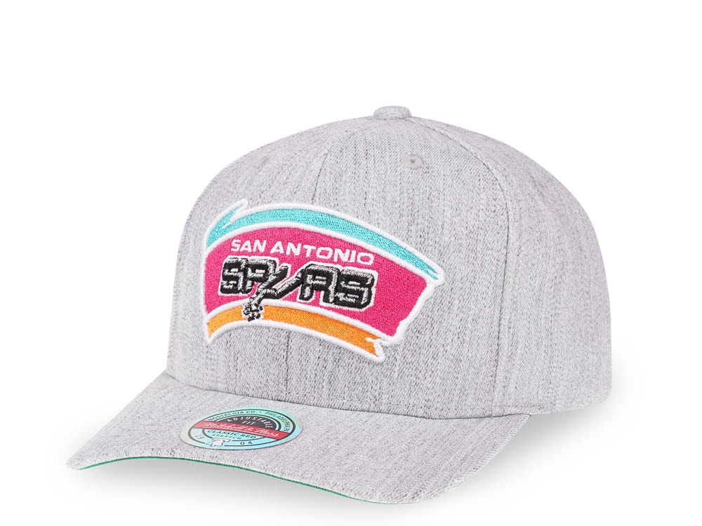 Mitchell & Ness San Antonio Spurs Heather Gray Red Line Flex Snapback Cap