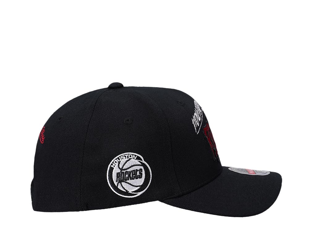 Mitchell & Ness Houston Rockets Hardwood Classic Slap Sticker Red Line Flex Snapback Cap
