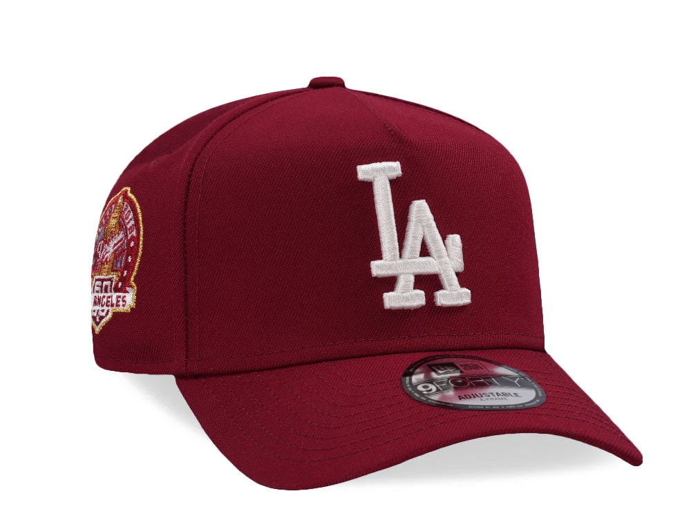 New Era Los Angeles Dodgers 60th Anniversary Cardinal Red Prime Edition 9Forty A Frame Snapback Cap
