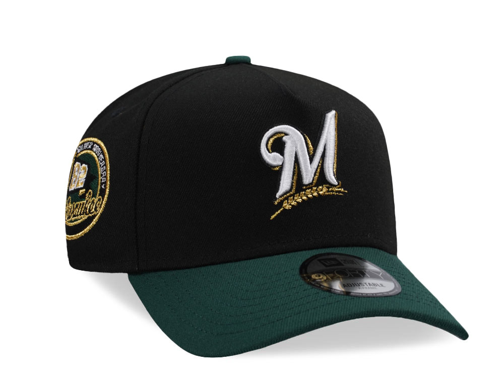 New Era Milwaukee Brewers XXX Black Two Tone Edition 9Forty A Frame Snapback Cap