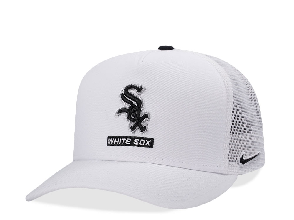 Nike Chicago White Sox Primetime Dri-Fit Rise White Edition Trucker Snapback Cap