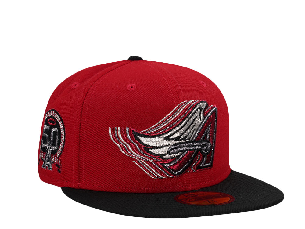 New Era Anaheim Angels 50th Anniversary Red Two Tone Edition 59Fifty Fitted Cap