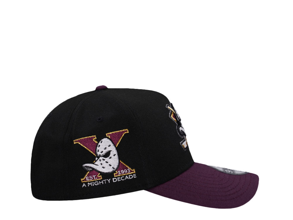 New Era Anaheim Ducks 10th Anniversary Black Plum Two Tone Edition 9Forty A Frame Snapback Cap