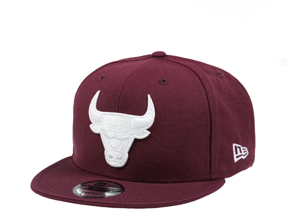 New Era Chicago Bulls White on Maroon Edition 9Fifty Snapback Cap