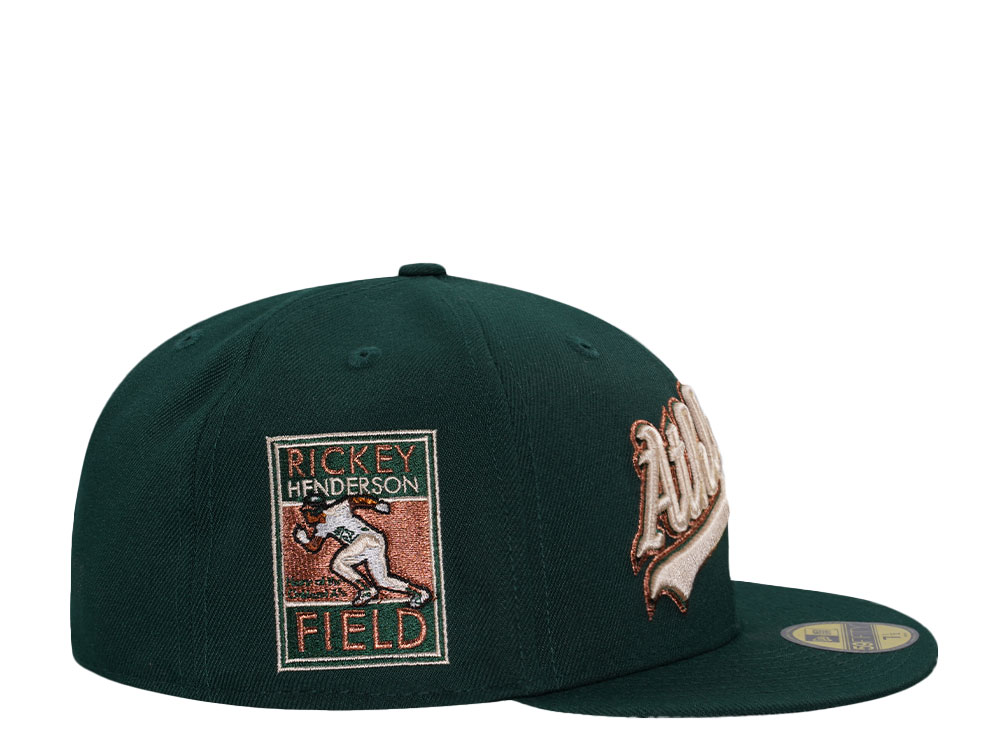 New Era Oakland Athletics Rickey Henderson Field Dark Green Copper 59Fifty Fitted Cap