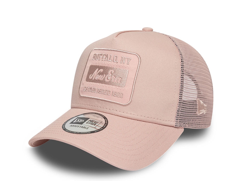 New Era Buffalo NY Tonal Patch Pink 9Forty A Frame Trucker Snapback Cap