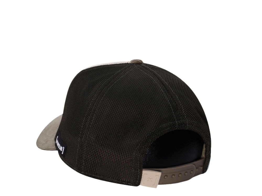 Capslab Superman World Beige Trucker Snapback Cap