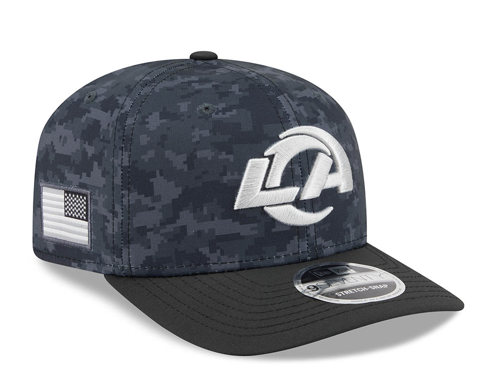New Era Los Angeles Rams NFL Salute to Service 2026 Digi Camo Black 9Seventy Stretch Snapback Cap