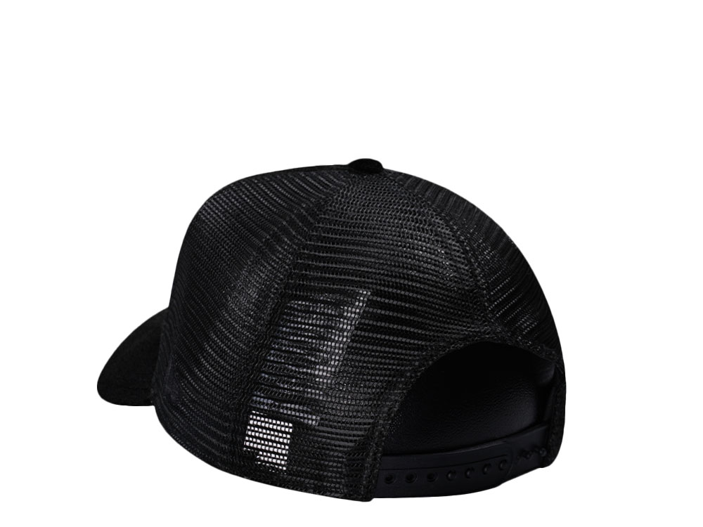 New Era Los Angeles Lakers 75th Anniversary Black Velvet 9Forty A Frame Trucker Snapback Cap
