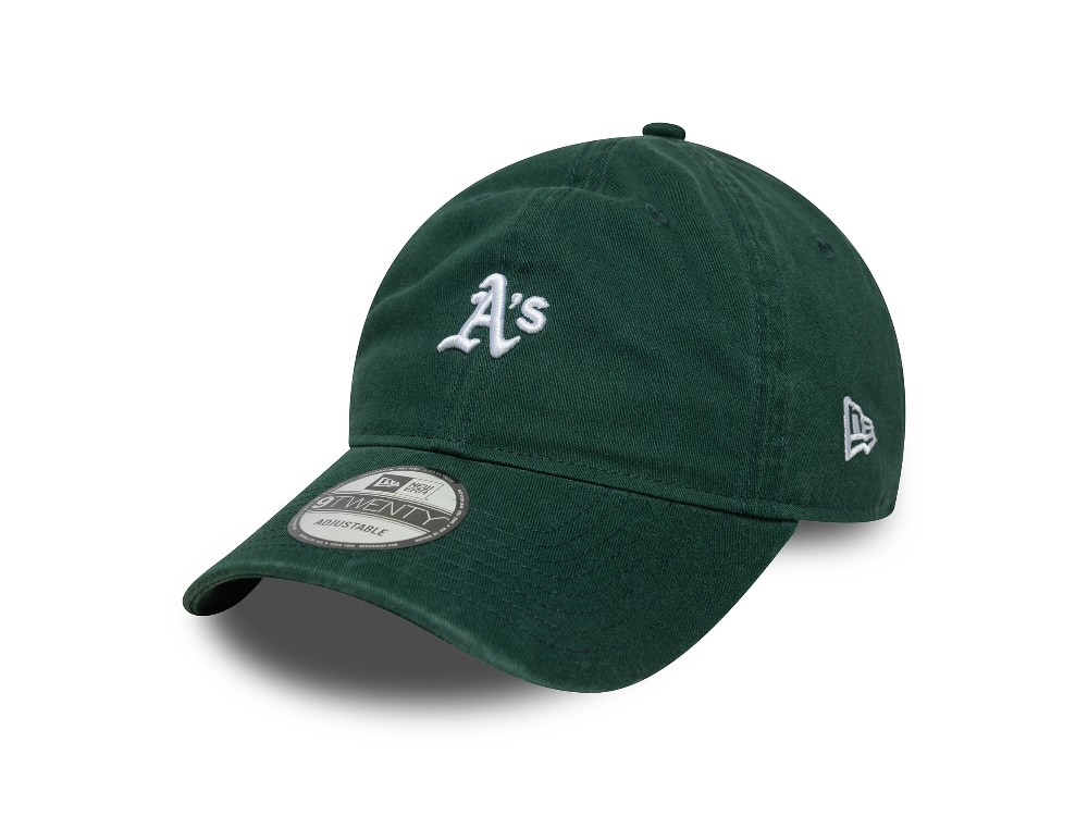New Era Oakland Athletics Mini Logo Washed Dark Green 9Twenty Strapback Cap