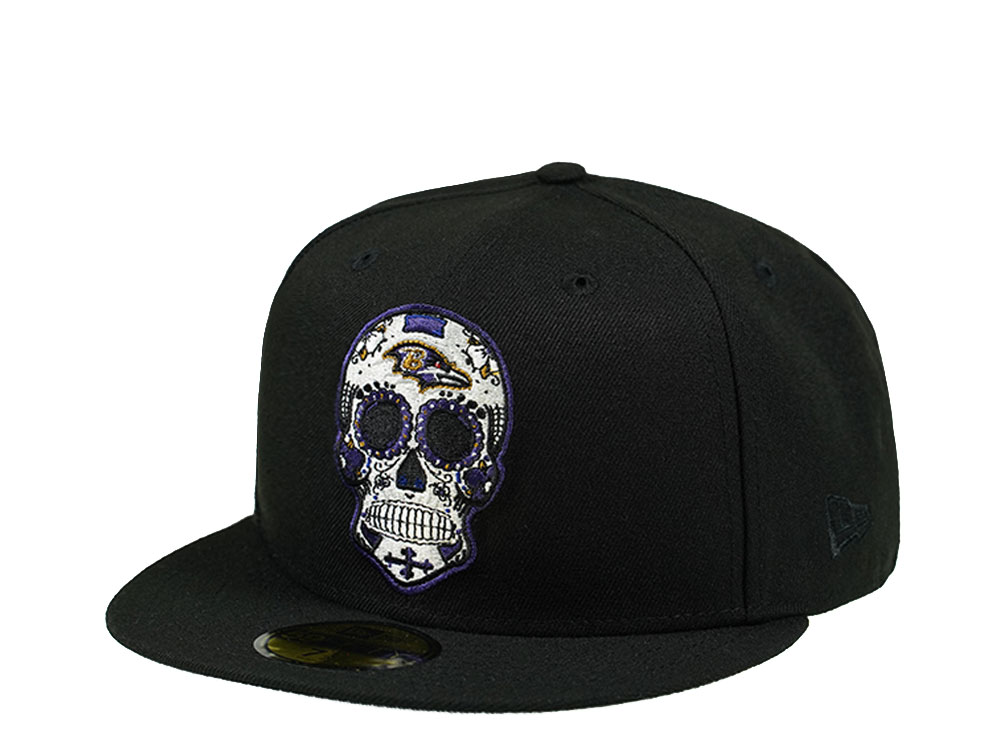 New Era Baltimore Ravens Skull Edition 59Fifty Fitted Cap