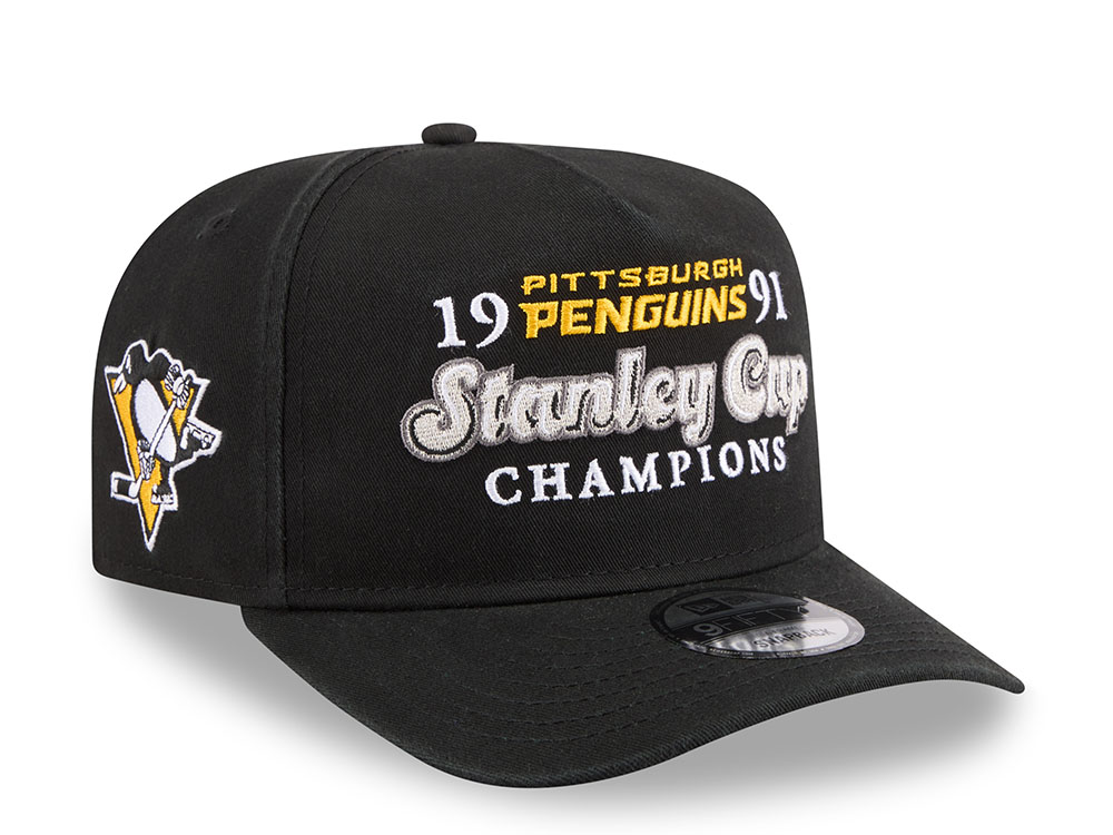 New Era Pittsburgh Penguins Stanley Cup Champions 1991 Historic Black Edition 9Fifty A Frame Snapback Cap
