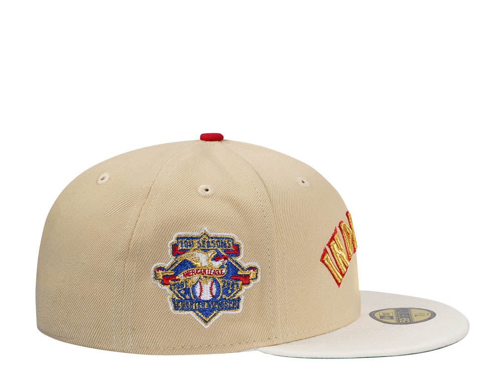 New Era Cleveland Indians 100 Seasons Vegas Gold Two Tone Edition 59Fifty Fitted Cap