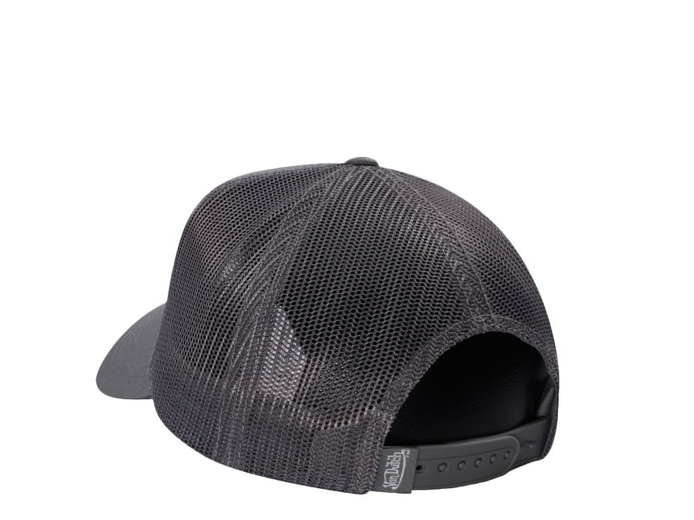 Von Dutch Rubber Logo Gray Edition Trucker Snapback Cap