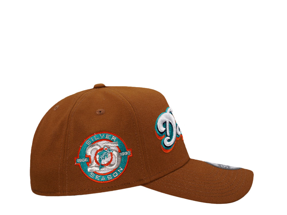 New Era Miami Dolphins 25th Anniversary Bourbon Prime Edition 9Forty A Frame Snapback Cap