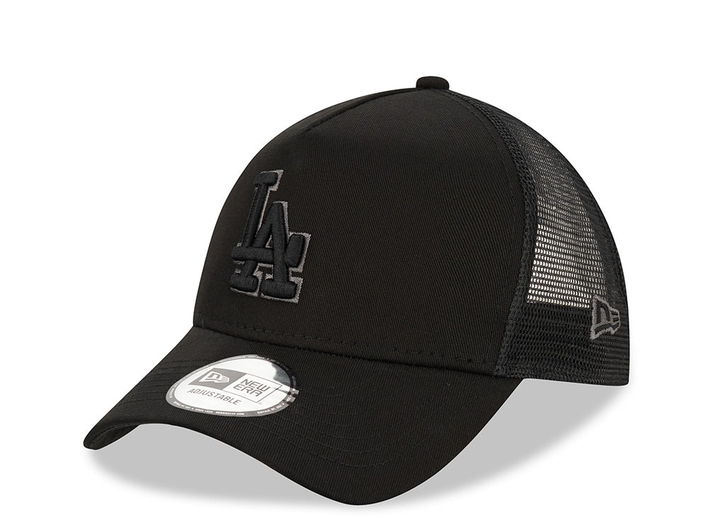 New Era Los Angeles Dodgers Black Graphite A Frame Trucker Snapback Cap