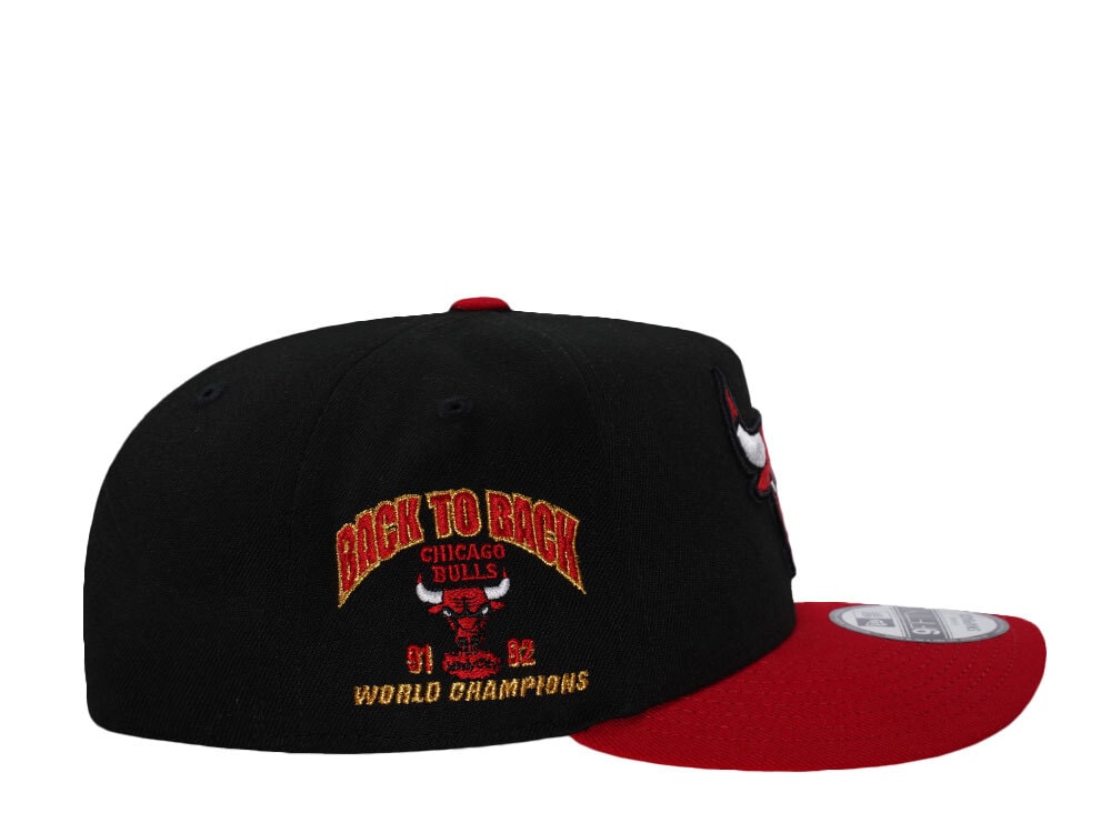 New Era Chicago Bulls Back 2 Back World Champions Black Two Tone Edition 9Fifty A Frame Snapback Cap
