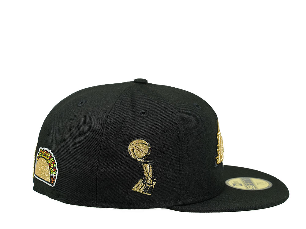 New Era Los Angeles Lakers Black and Gold Icons Edition 59Fifty Fitted Cap