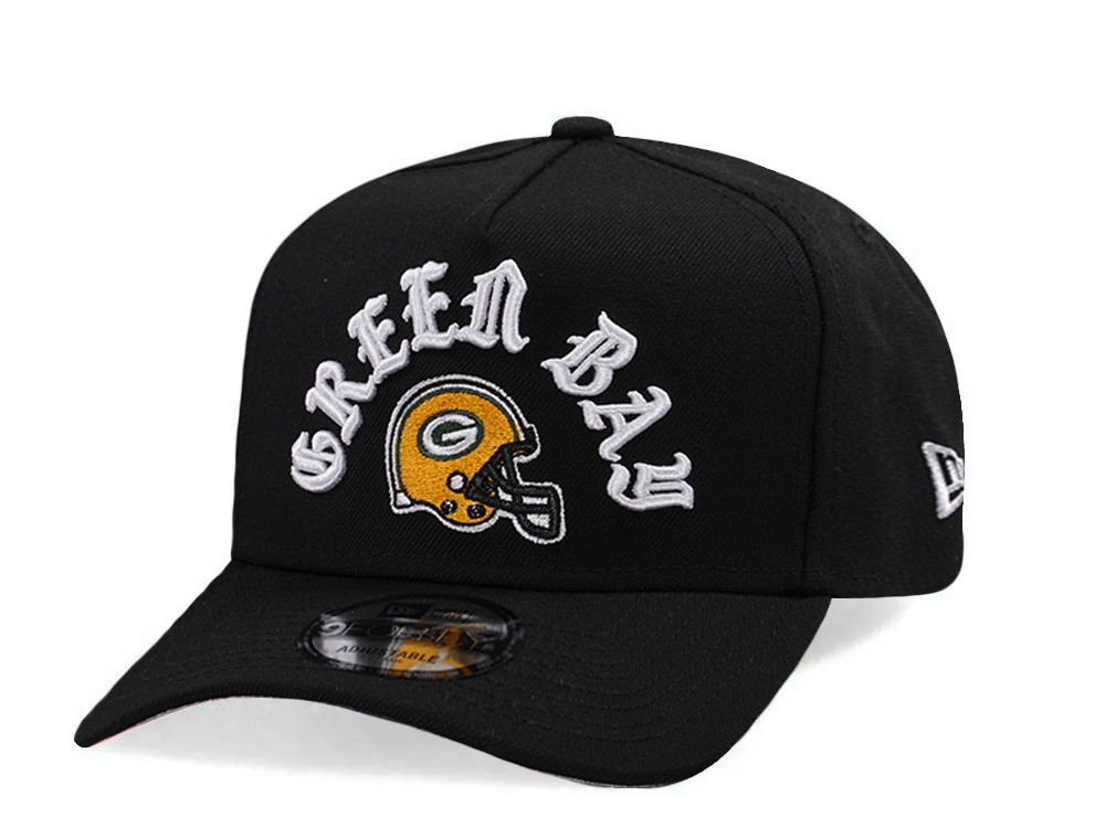 New Era Green Bay Packers Helmet Black Prime Edition 9Forty A Frame Snapback Cap