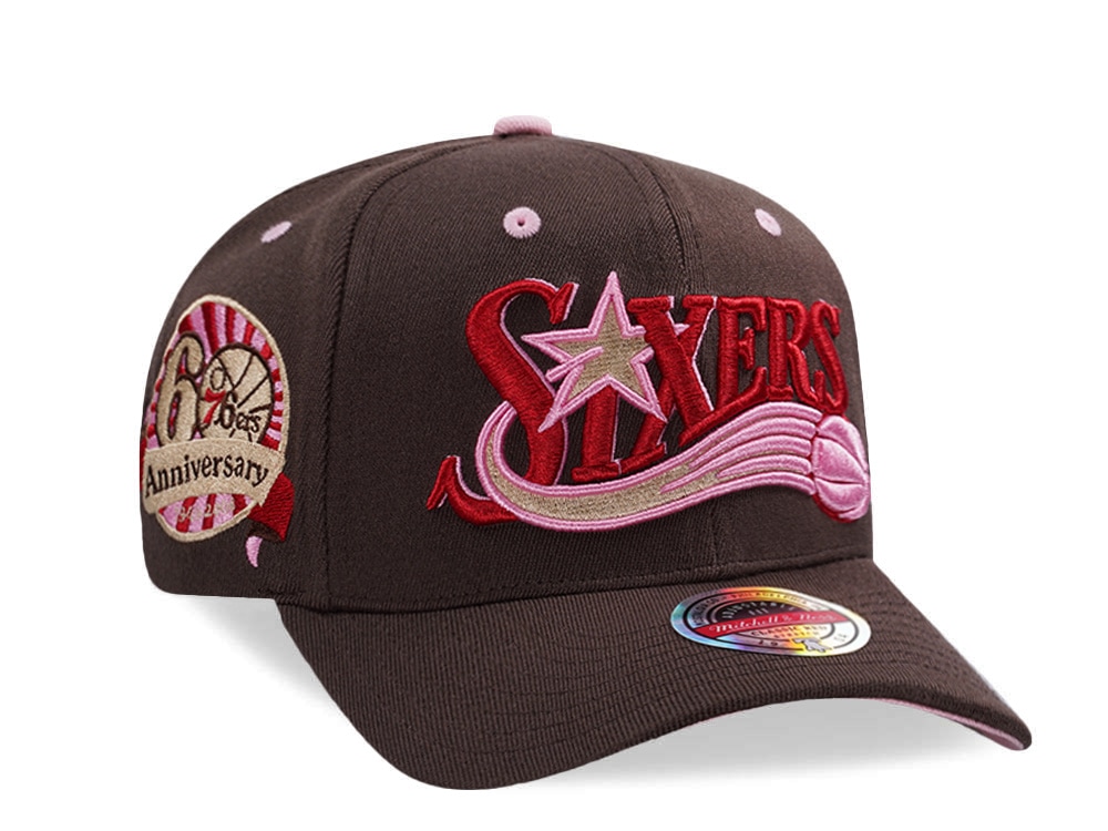Mitchell & Ness Philadelphia 76ers 60th Anniversary Hardwood Classic Brown Sugar Edition Snapback Cap