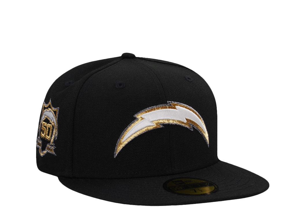 New Era Los Angeles Chargers 50th Anniversary Glow Black Prime Edition 59Fifty Fitted Cap