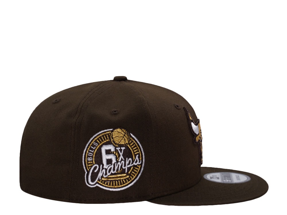New Era Chicago Bulls 6x Champs Brown Prime Edition 9Fifty Snapback Cap