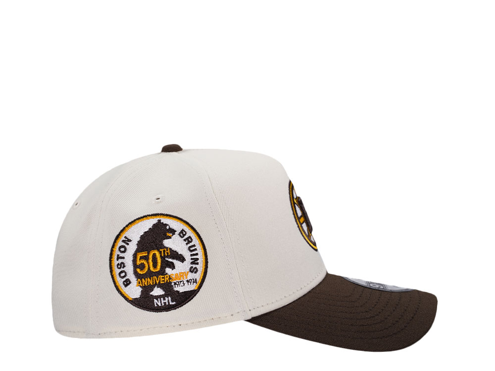 New Era Boston Bruins 50th Anniversary Chrome Two Tone Edition 9Forty A Frame Snapback Cap