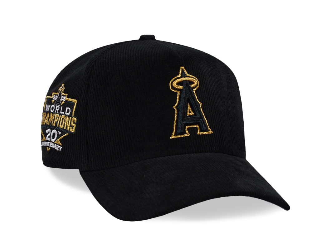 New Era Anaheim Angels 20th Anniversary Black Corduroy Edition 9Forty A Frame Snapback Cap