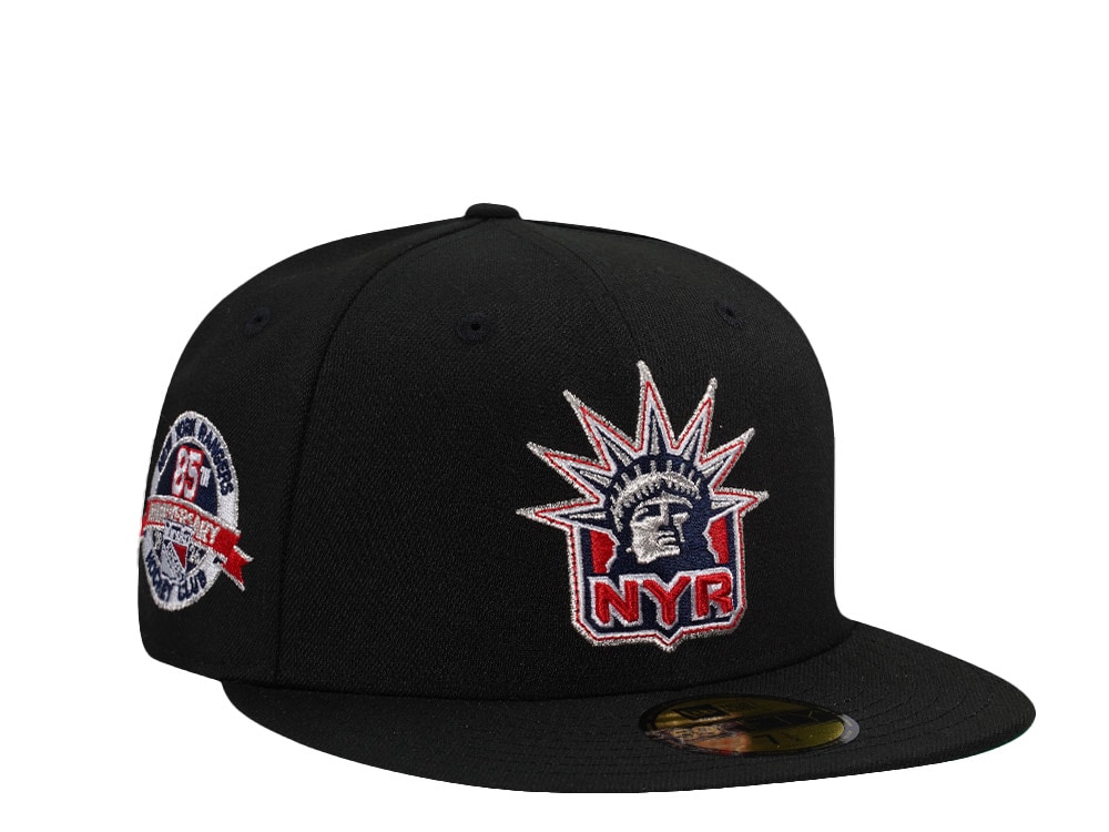New Era New York Rangers 85th Anniversary Black Prime Edition 59Fifty Fitted Cap