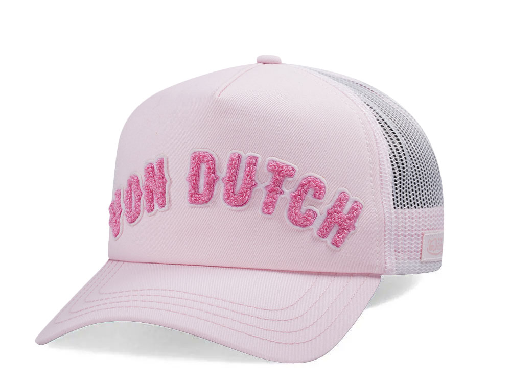 Von Dutch Baseball Junior Pink White Kids Trucker Snapback Cap