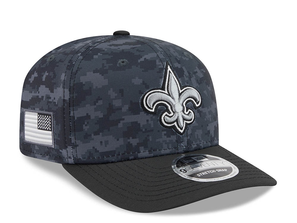 New Era New Orleans Saints NFL Salute to Service 2026 Digi Camo Black 9Seventy Stretch Snapback Cap