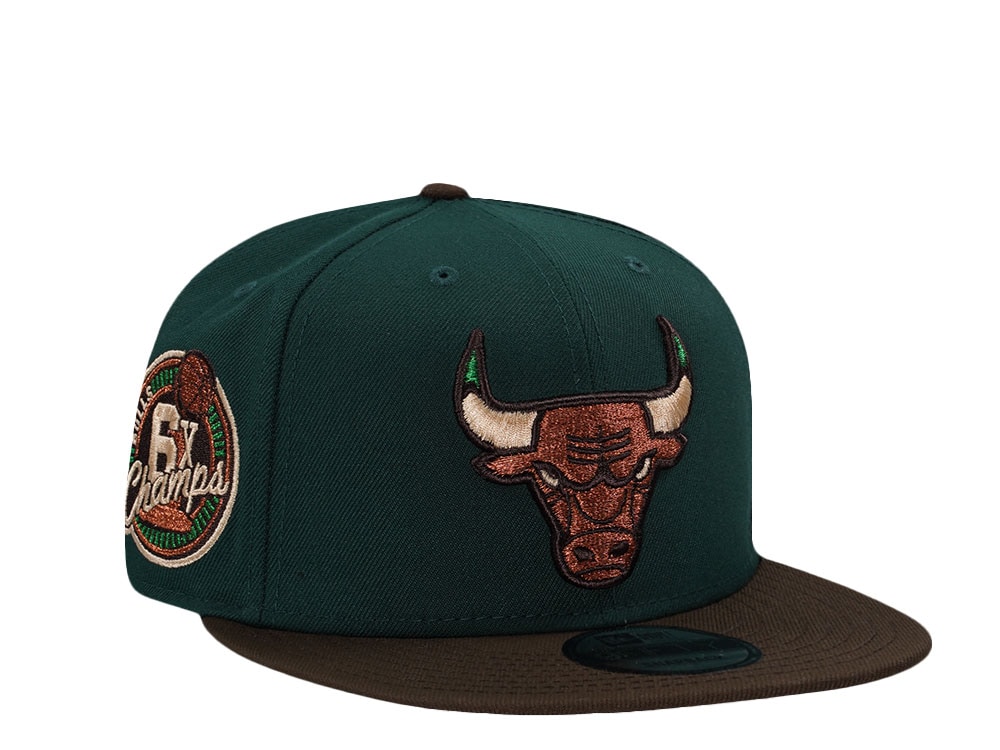 New Era Chicago Bulls 6 x Champs Green Two Tone Edition 9Fifty Snapback Cap
