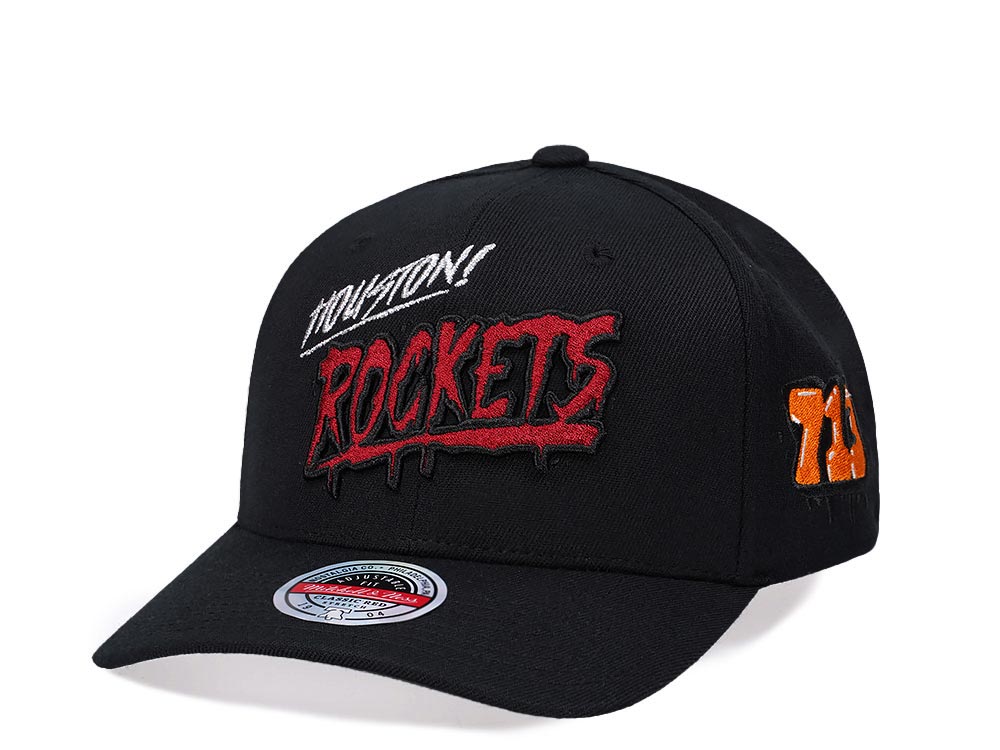 Mitchell & Ness Houston Rockets Hardwood Classic Slap Sticker Red Line Flex Snapback Cap