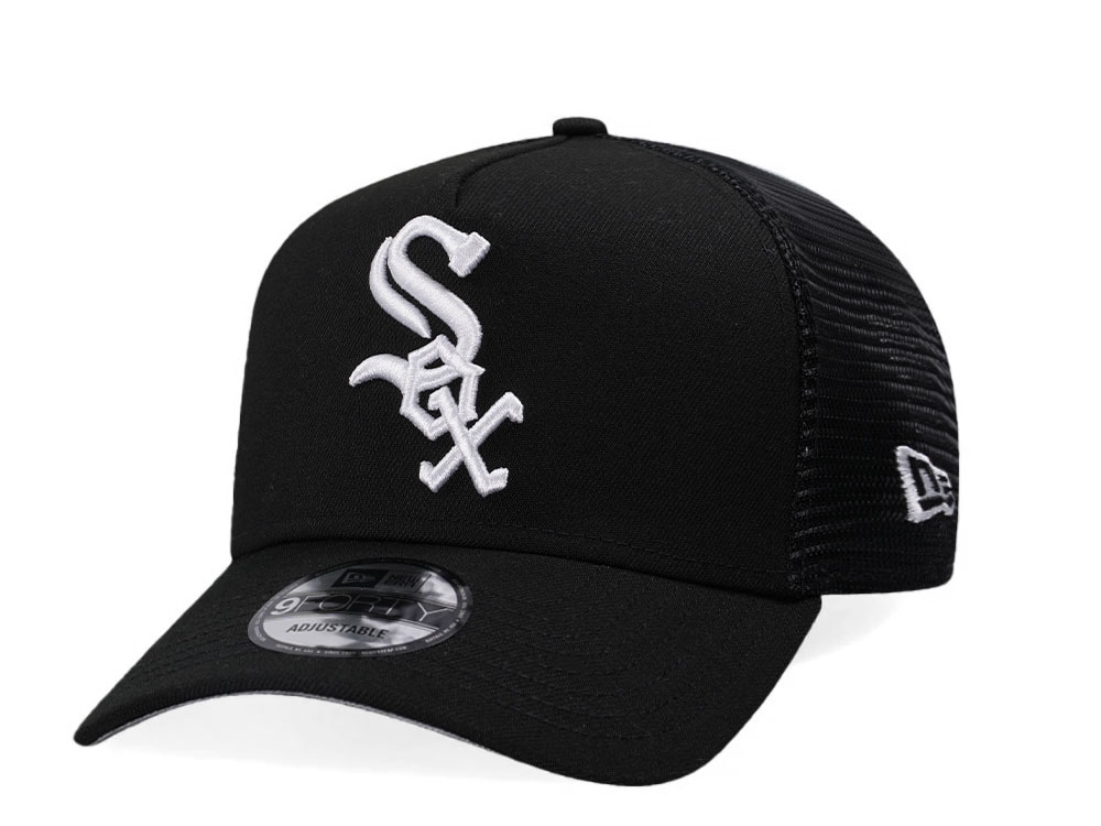 New Era Chicago White Sox Black Classic Trucker A Frame 9Forty Snapback Cap